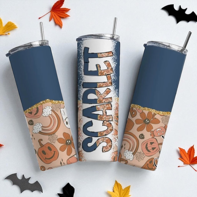 personalised pumpkin/autumn tumbler