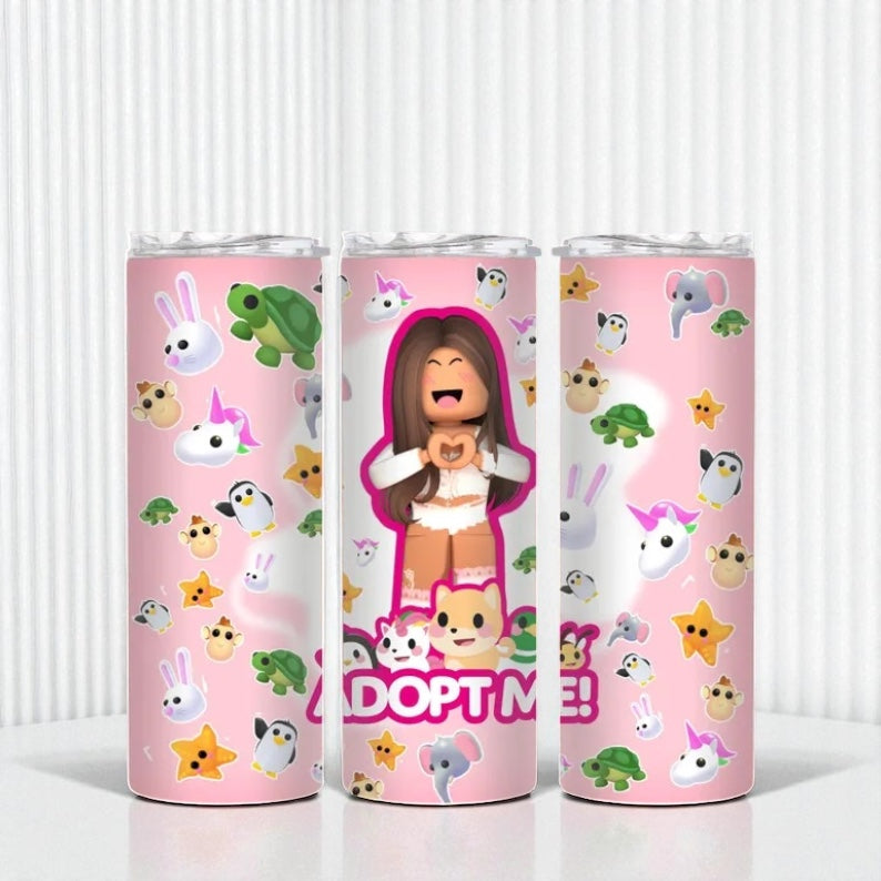 Adopt me RB pink tumbler
