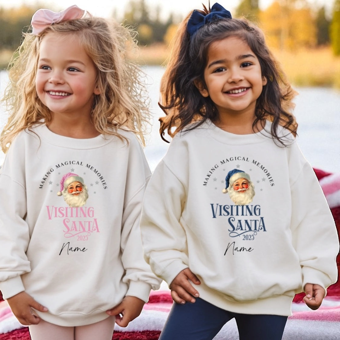 Making memories visiting Santa sweatshirts