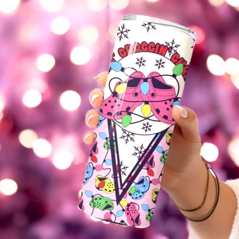 Rocking croccin Christmas 20oz tumbler