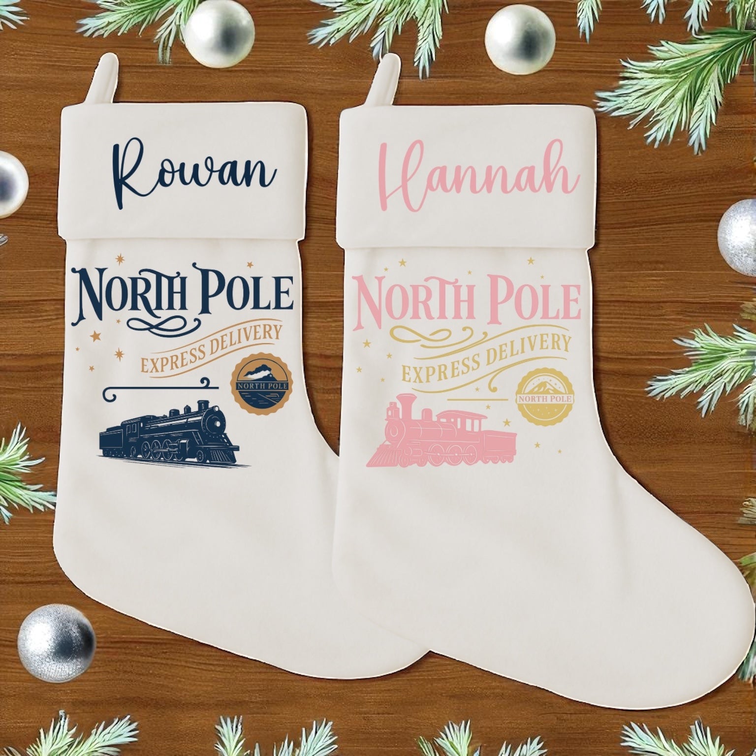 North Pole express stocking