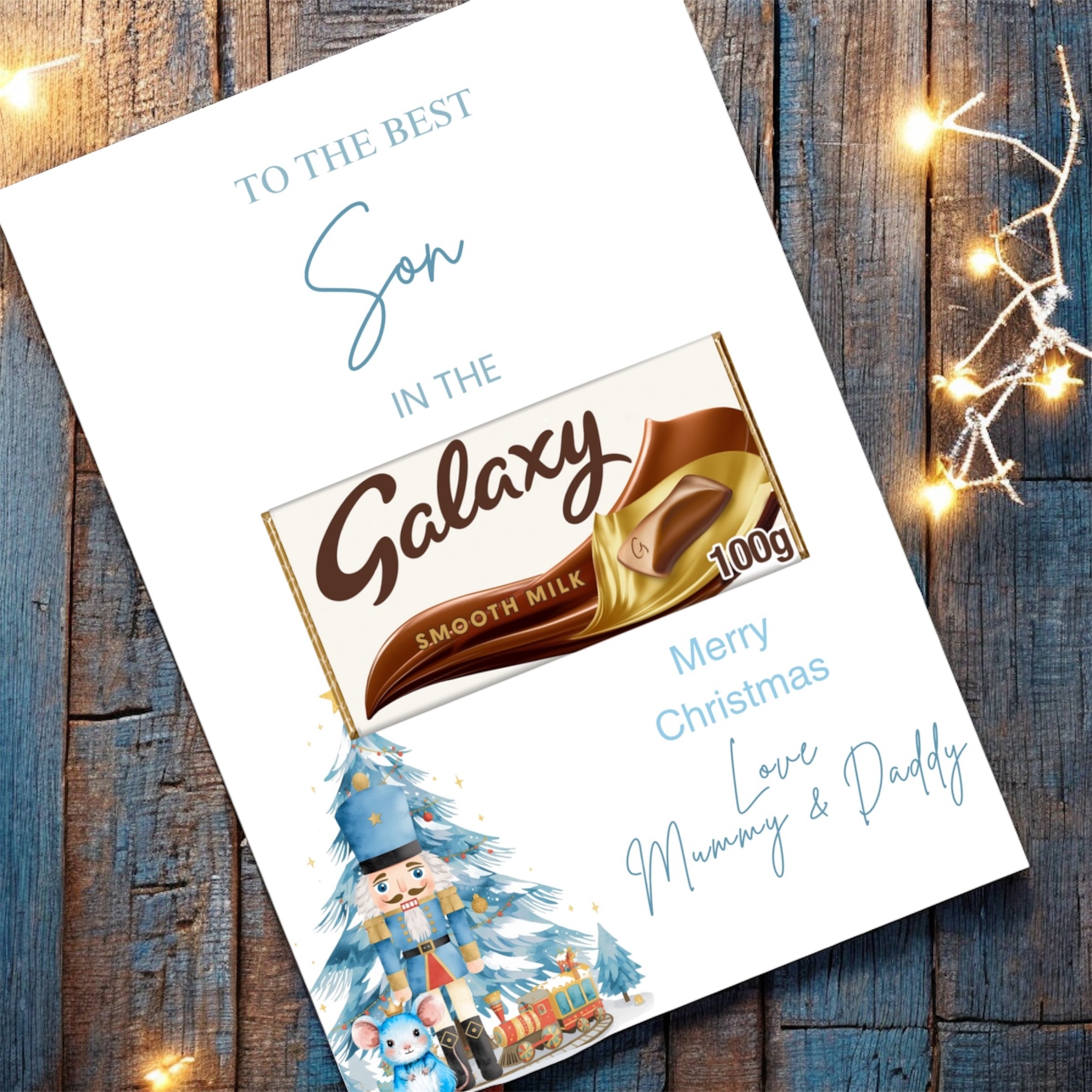 Personalised Christmas blue nutcracker and friends galaxy board