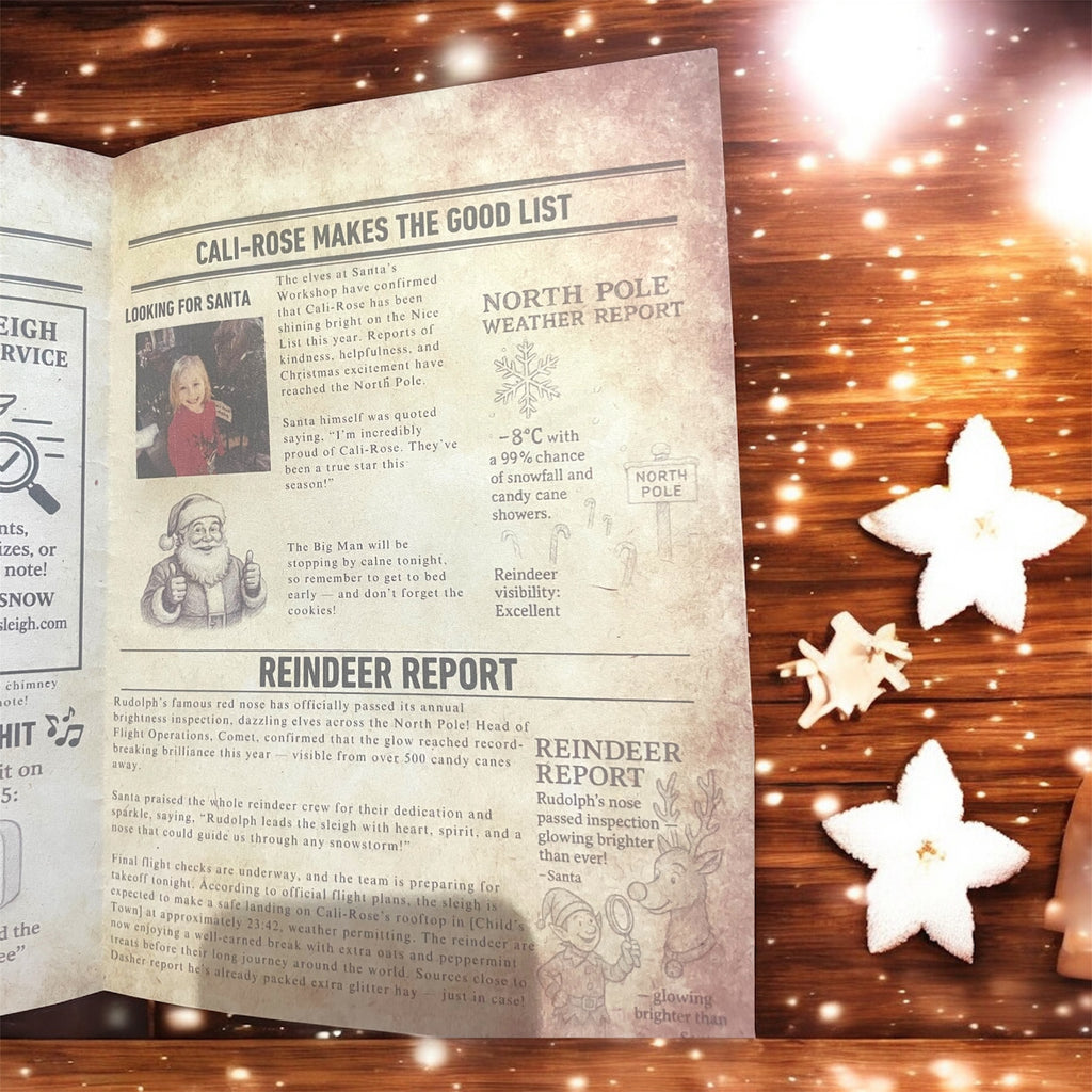 North Pole personalised newspaper