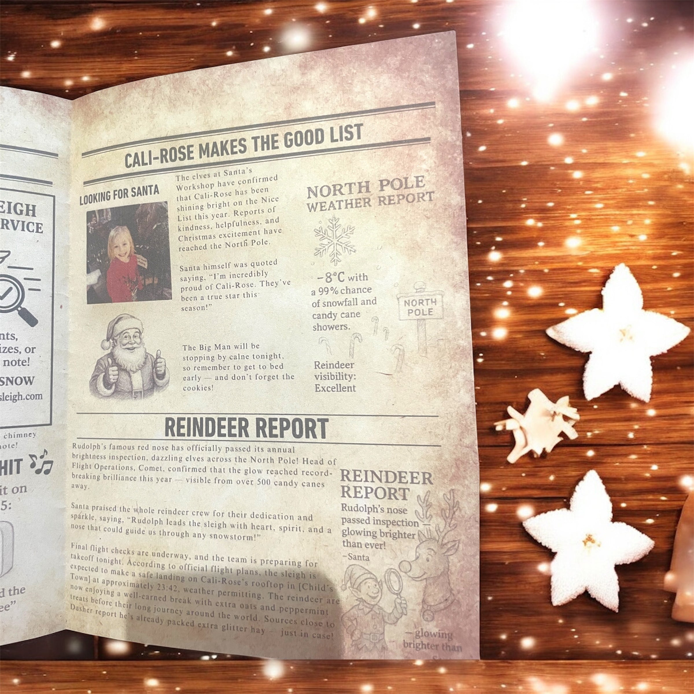 North Pole personalised newspaper