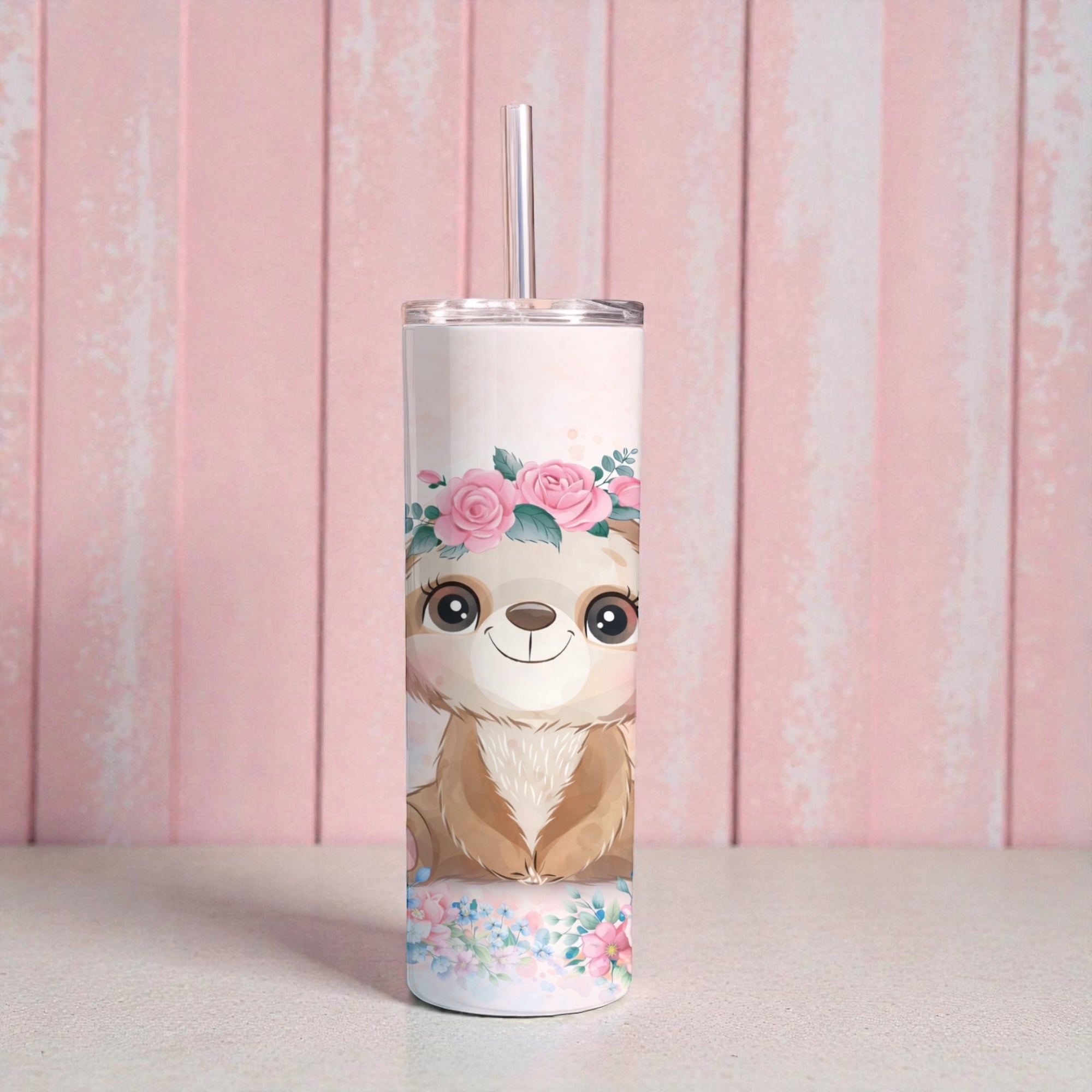 Flower sloth girlie 20oz tumbler