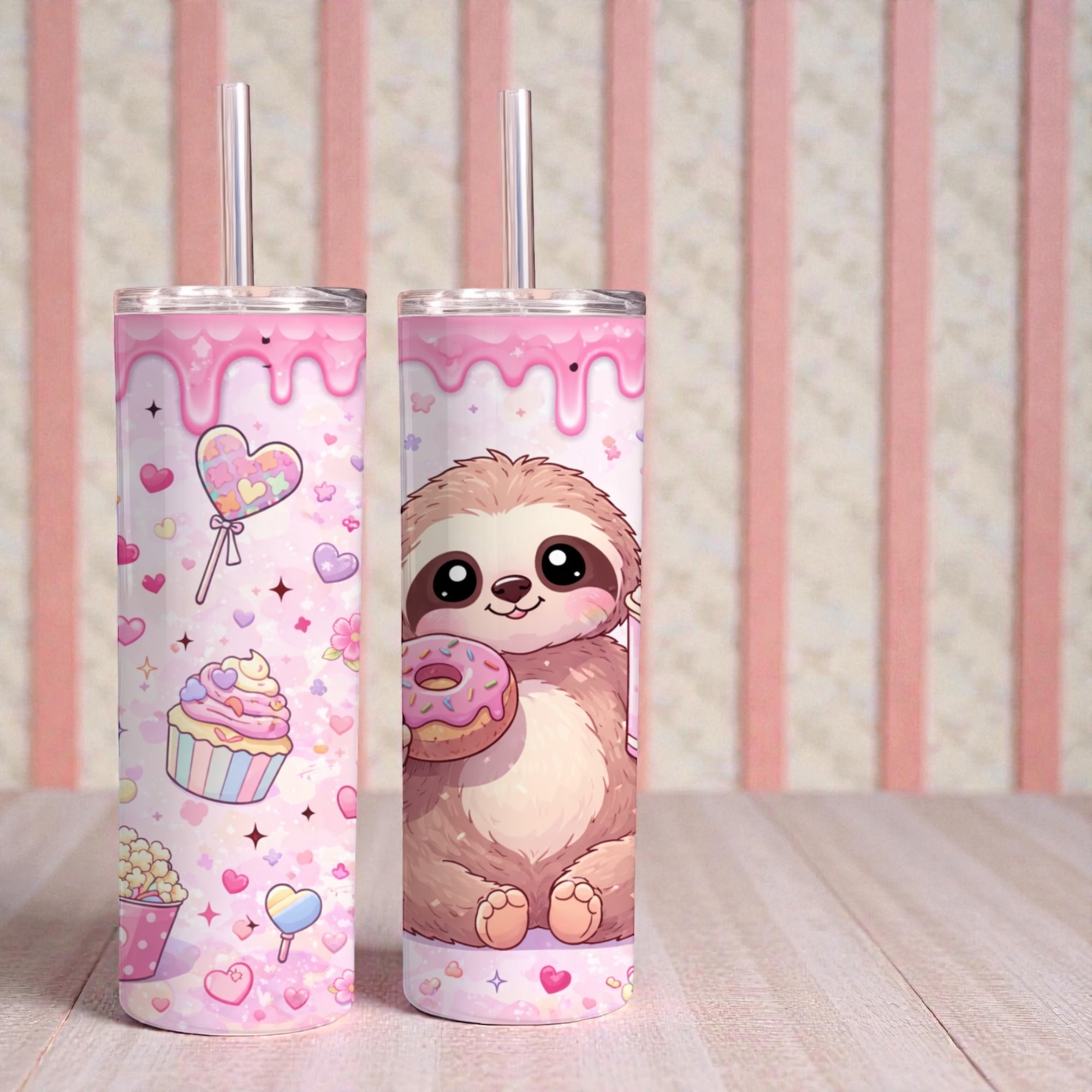 Snack sloth girlie 20oz tumbler