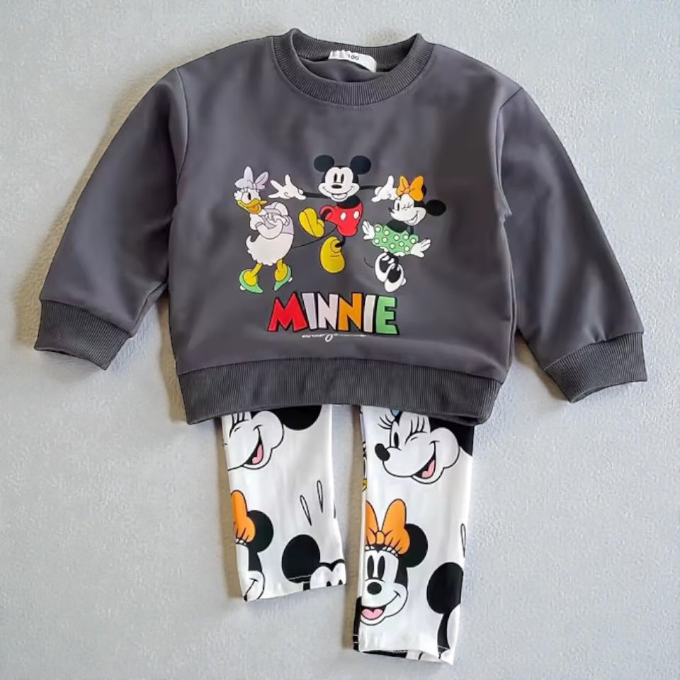 Grey mouse and friends sweatshirt and leggings