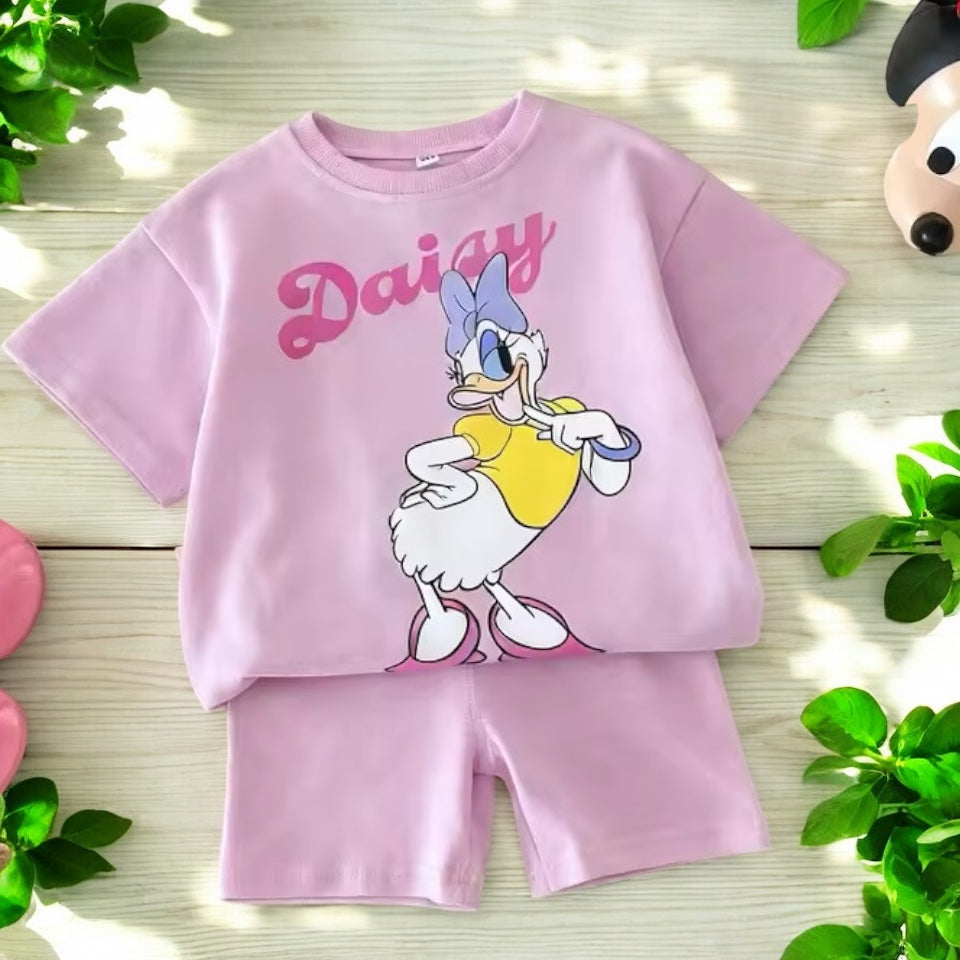 Lilac duck shorts set