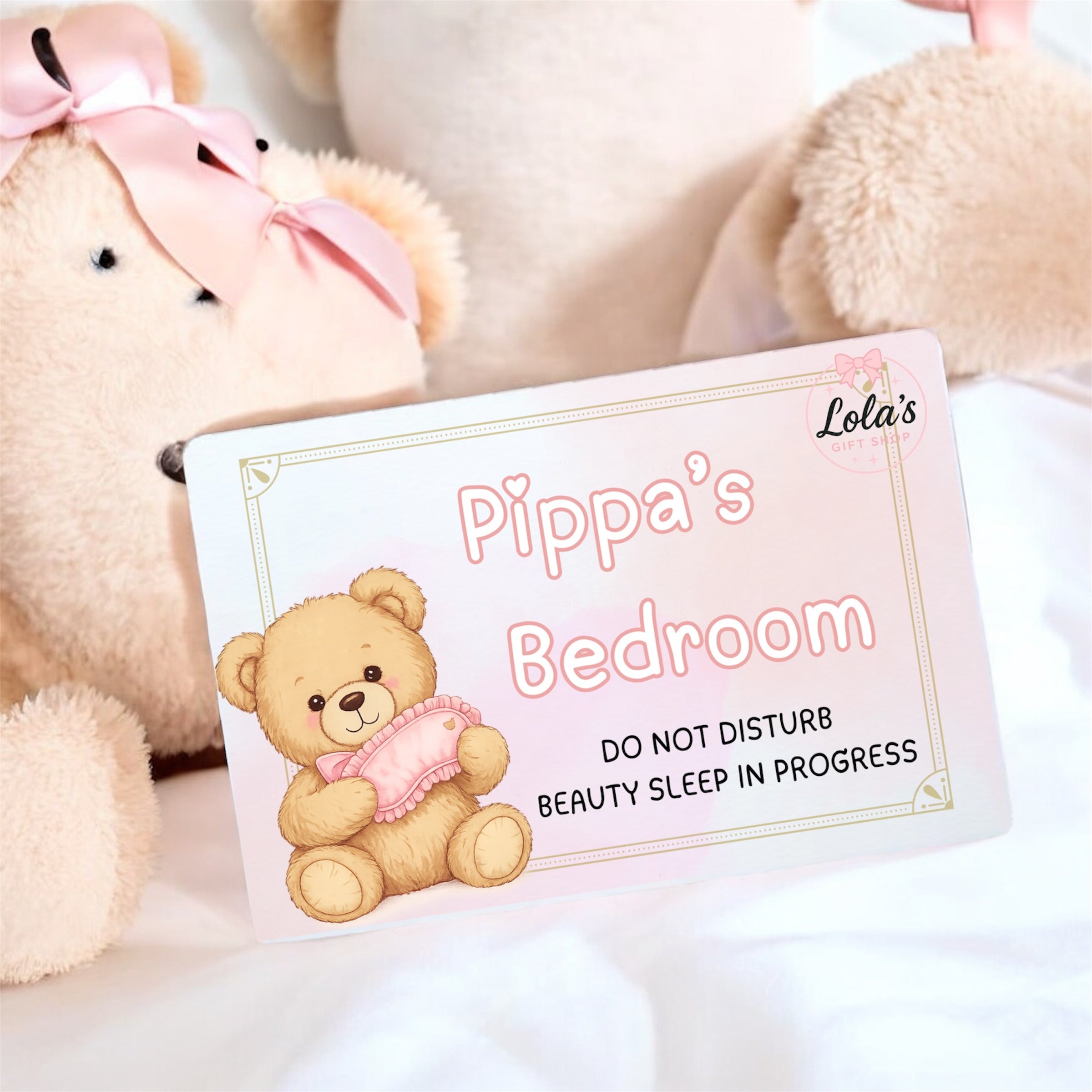 Sleepy bear door plaque