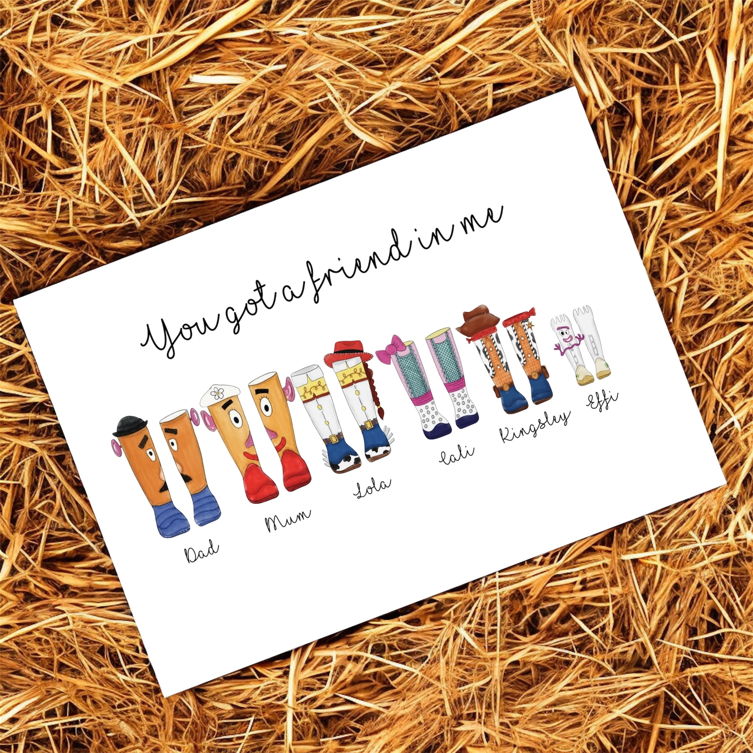 A4 friend in me welly print