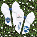 Scottish white and blue 4” bow