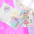 Personalised unicorn dolly card and envelope