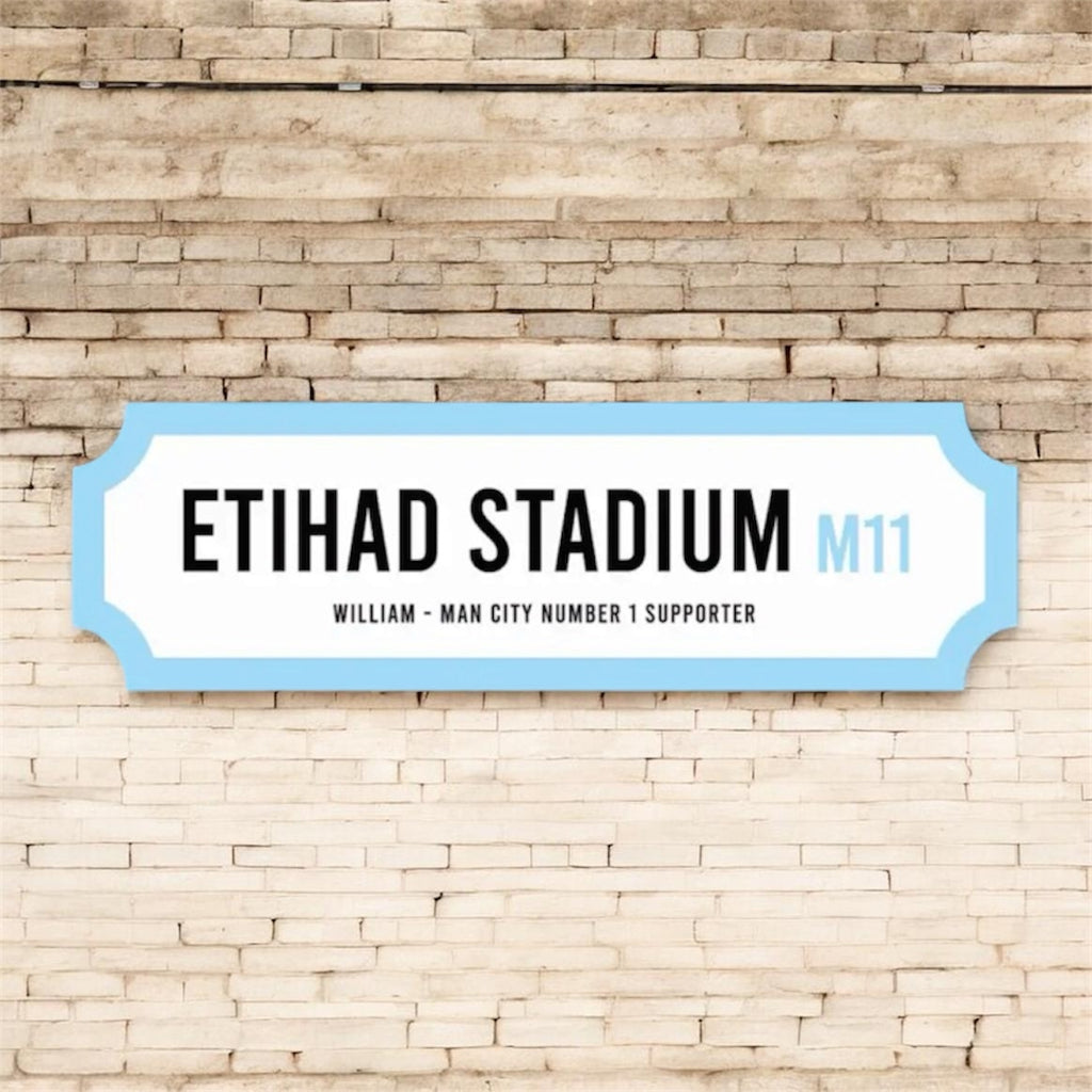 Football stadium street sign