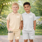 Zip up personalised shorts and Tshirt set