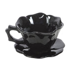 Black Rose Teacup and Saucer