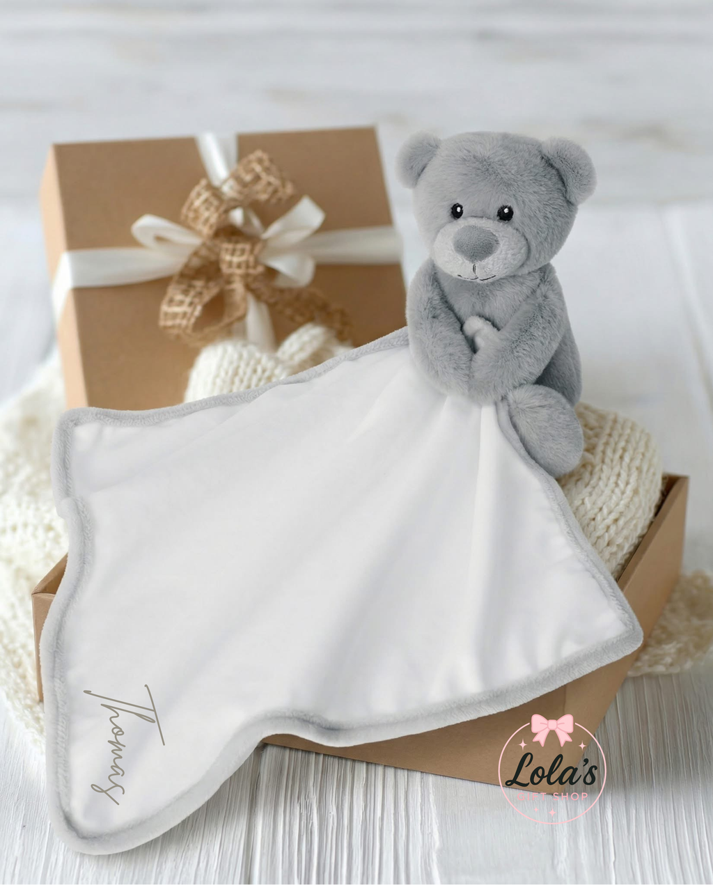 Personalised Teddy comforter