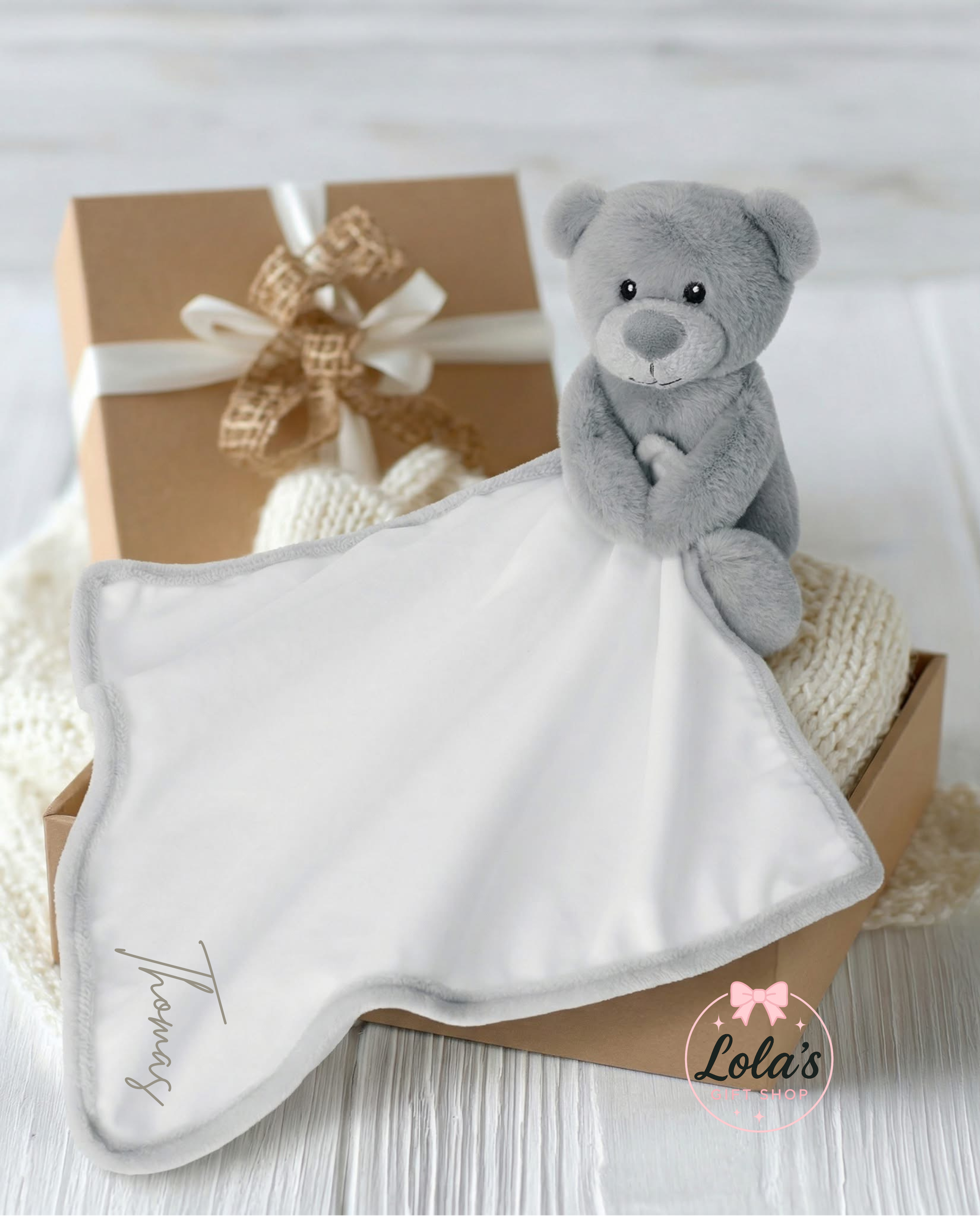 Personalised Teddy comforter