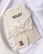 Personalised varsity shorts and sweatshirt sets