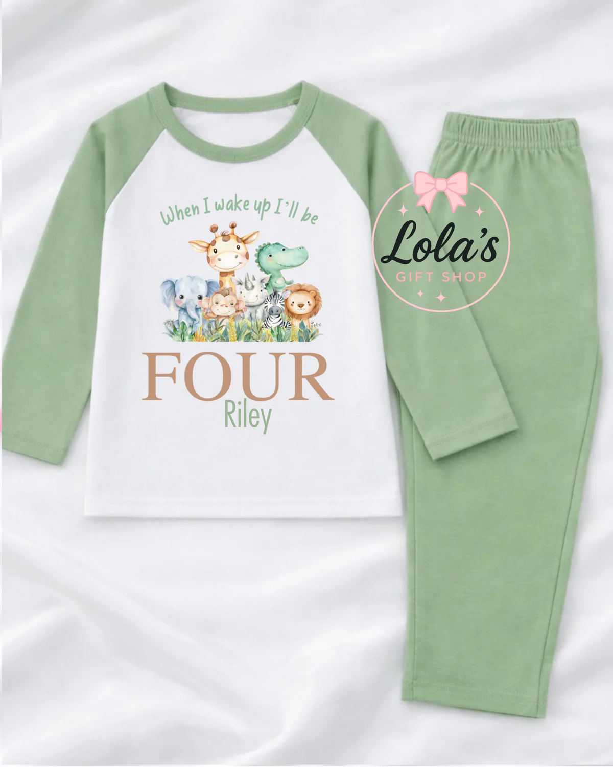 Birthday safari personalised pyjamas