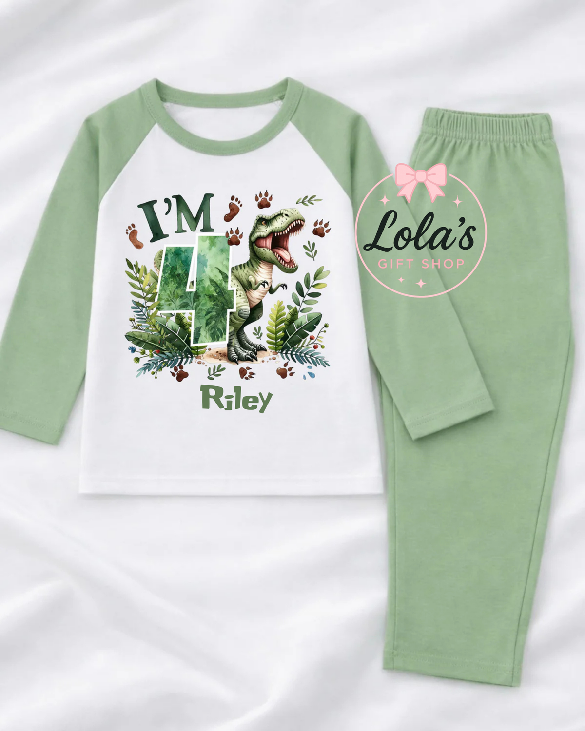 Birthday dinosaur personalised pyjamas