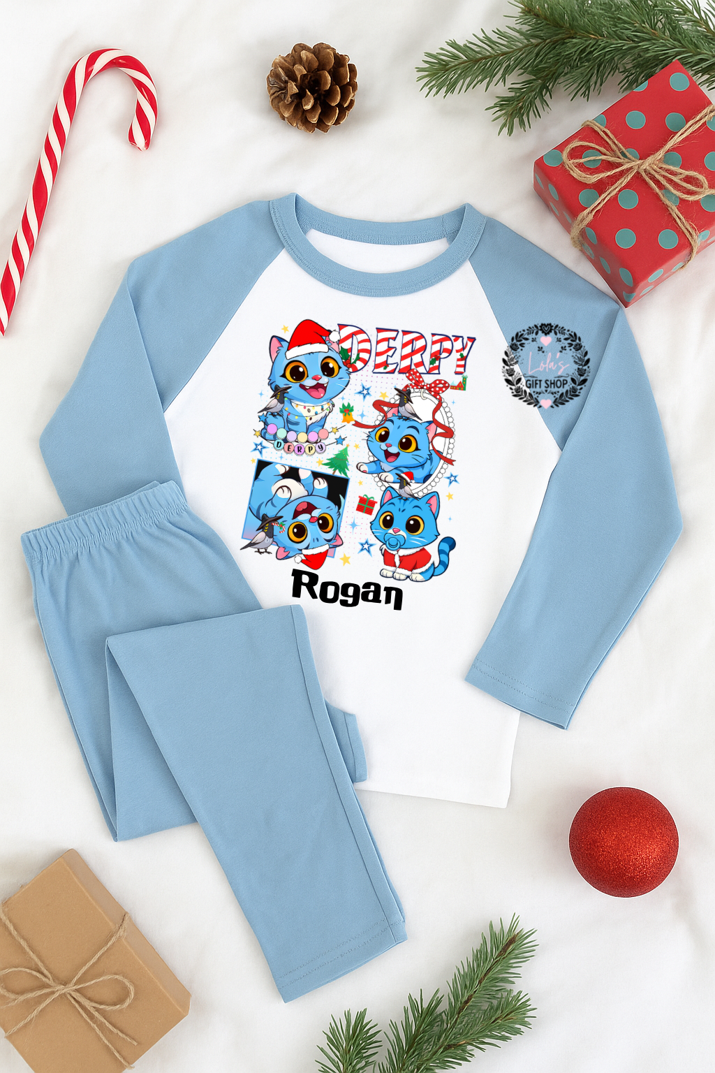 DH cat Christmas pyjamas