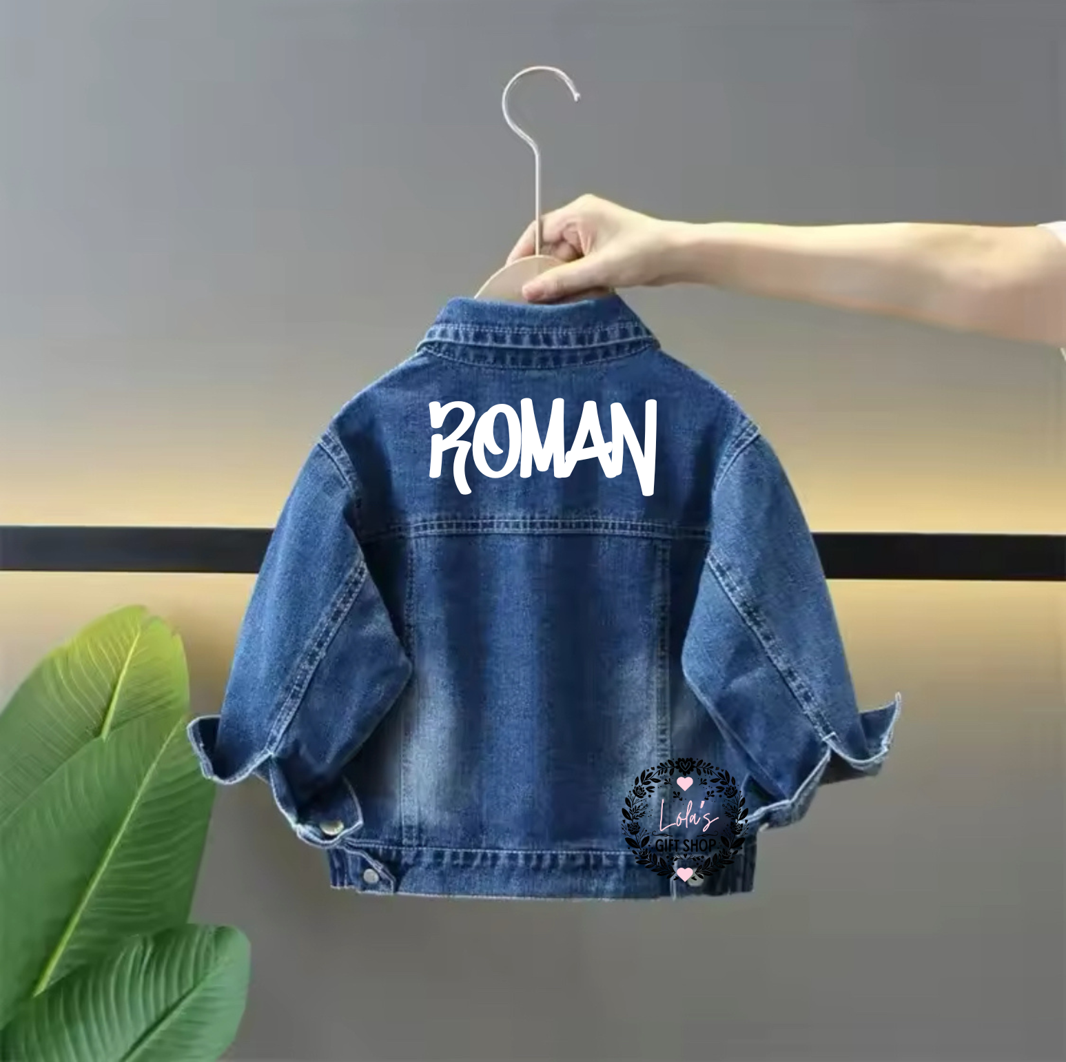 Personalised Blue unisex denim style jacket