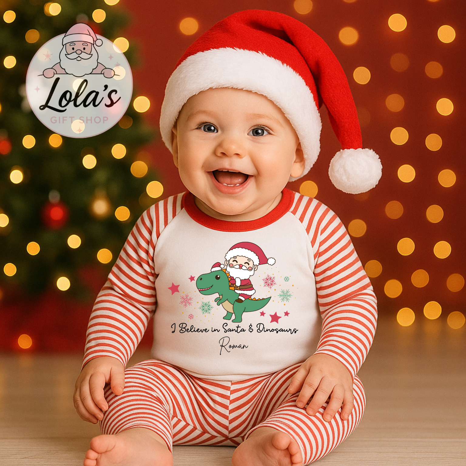 Santa & dinosaurs pyjamas