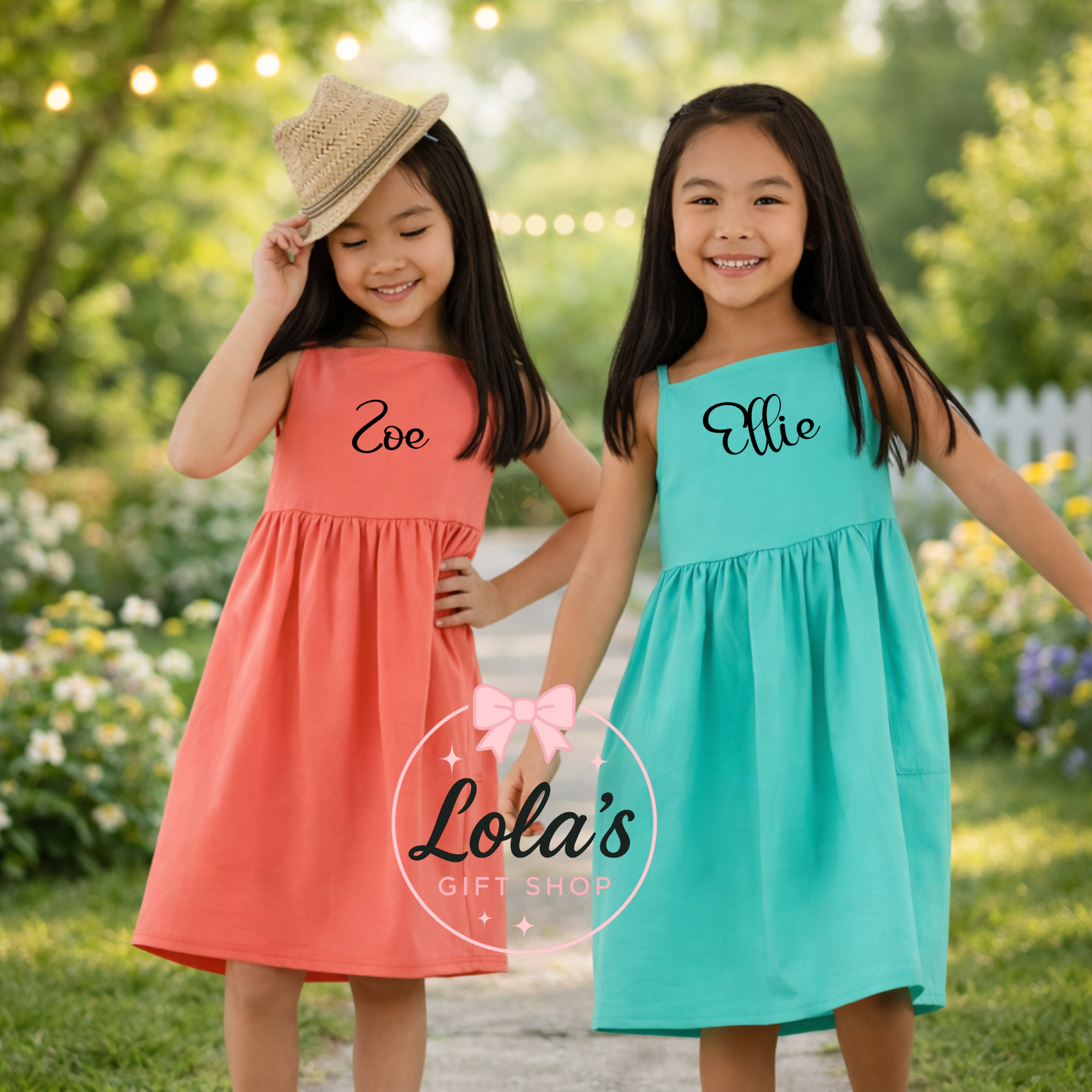 Cotton personalised strappy dresses