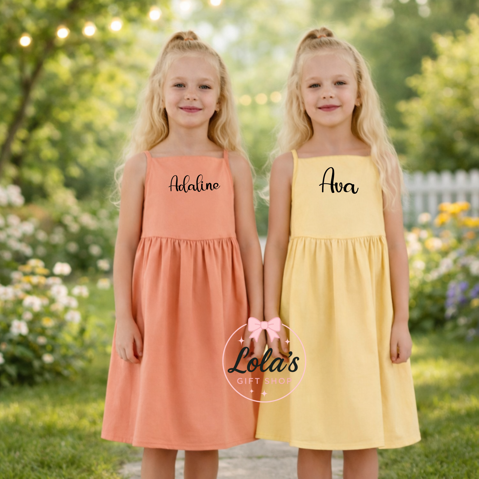 Cotton personalised strappy dresses