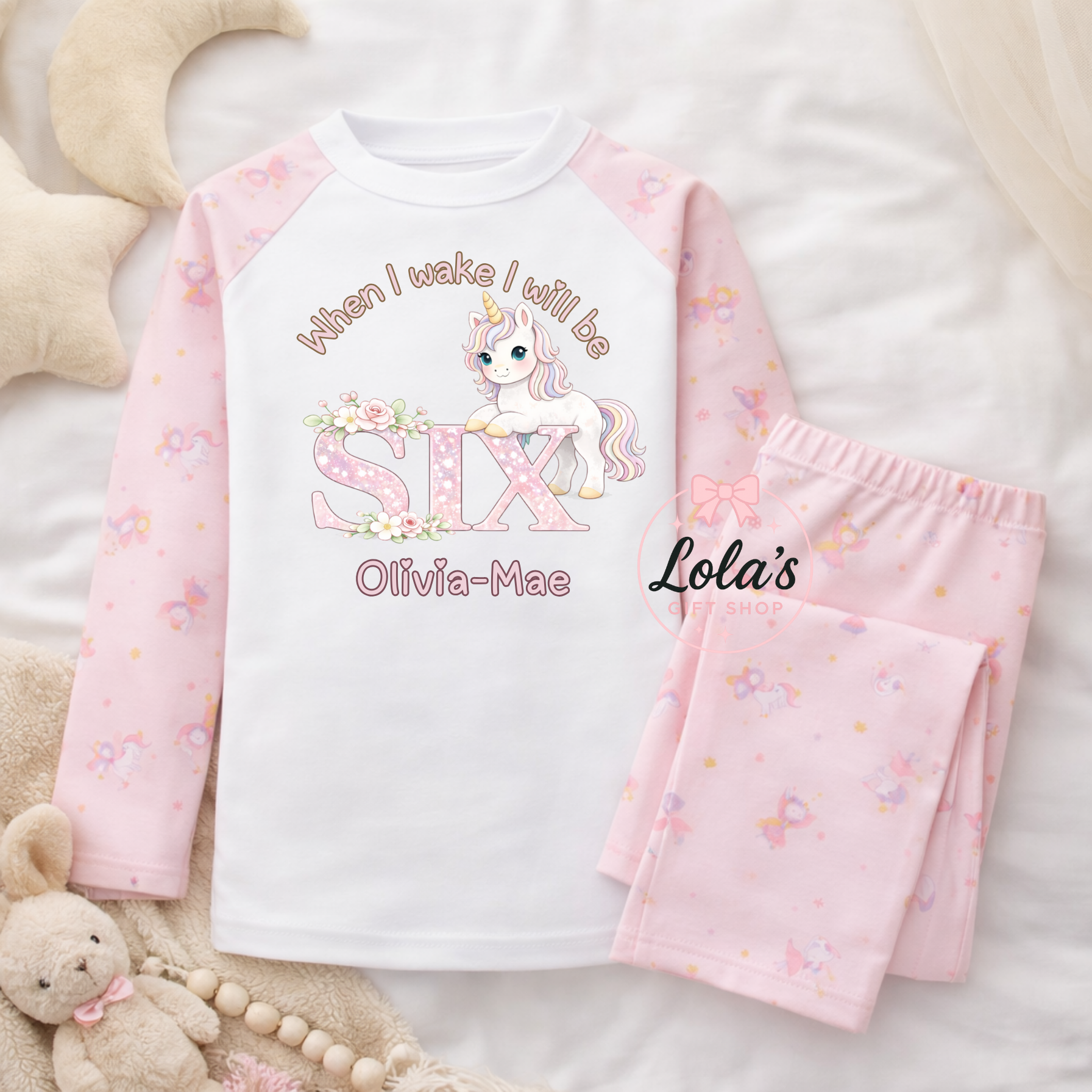 When I wake unicorn and fairy pyjamas