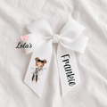 Take a selfie girl dark 4” hair bow