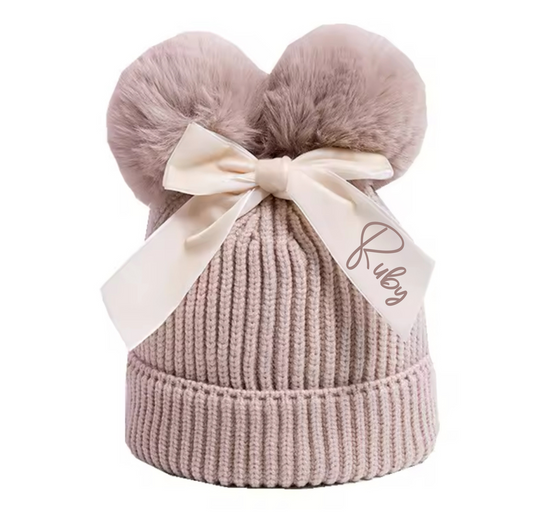 Personalised double Pom Pom hats