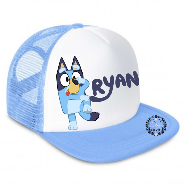 Blue dog personalised cap