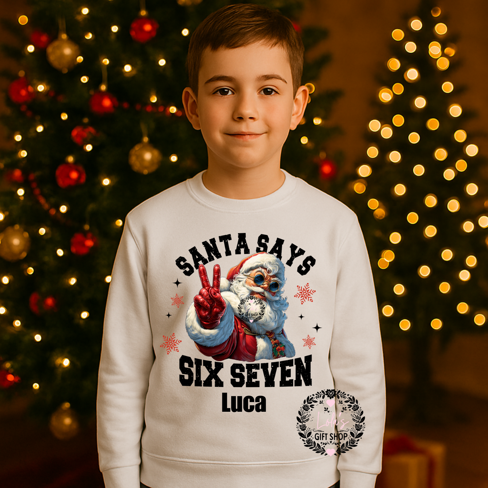 Kids Santa 67 sweatshirt personalised