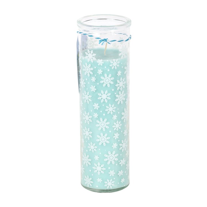 Snow Day Snowflake Print Cotton & Coconut Tube Candle