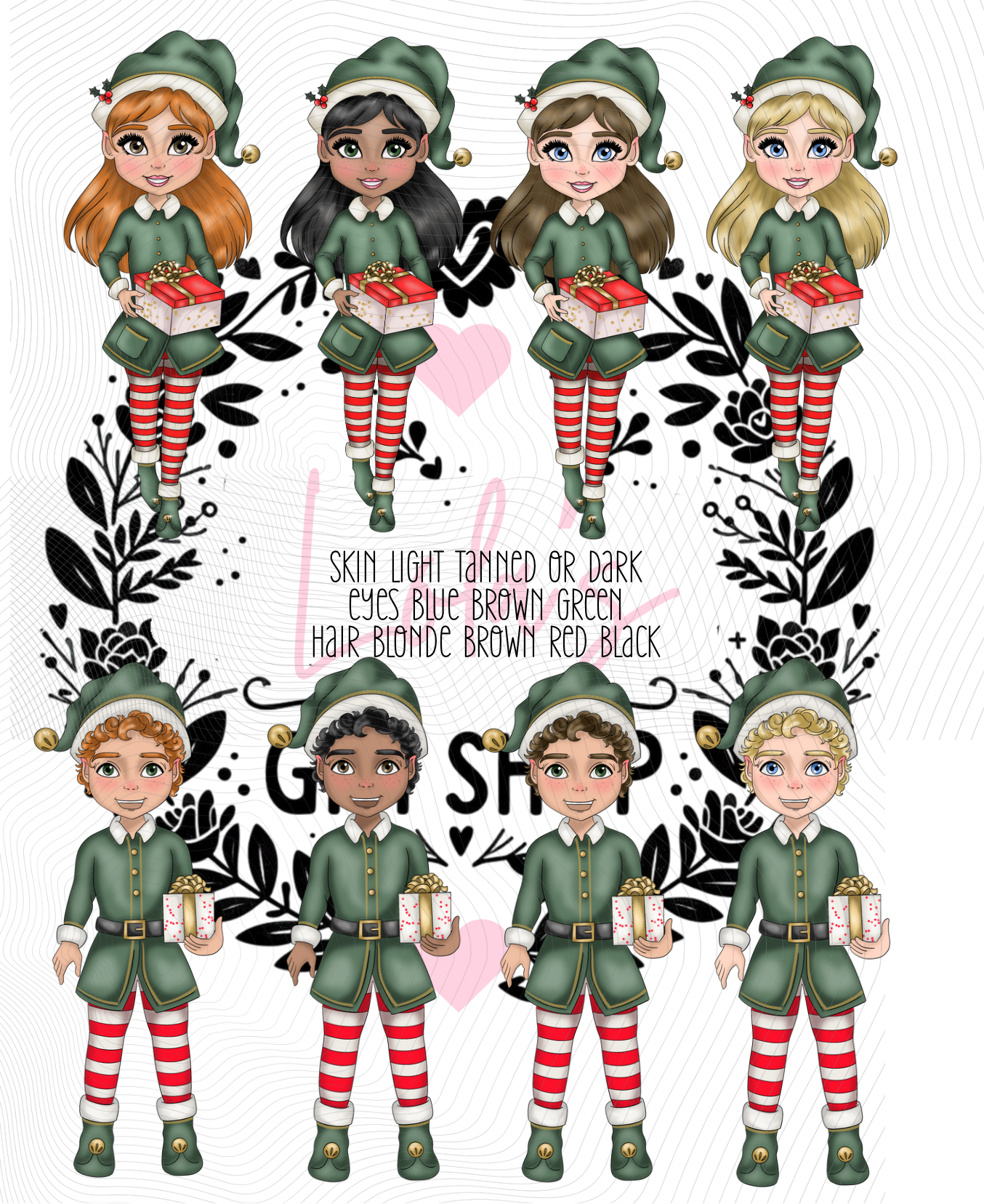 Personalised Elf Christmas Pyjamas – Green Stripe