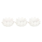 Set of 3 White Lotus Flower Tealight Holders