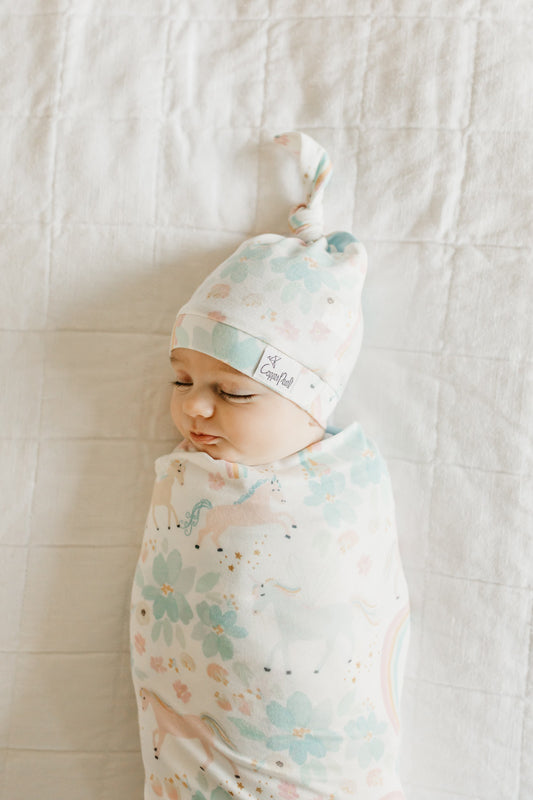 Copper Pearl Knitted Swaddle Blanket Whimsy