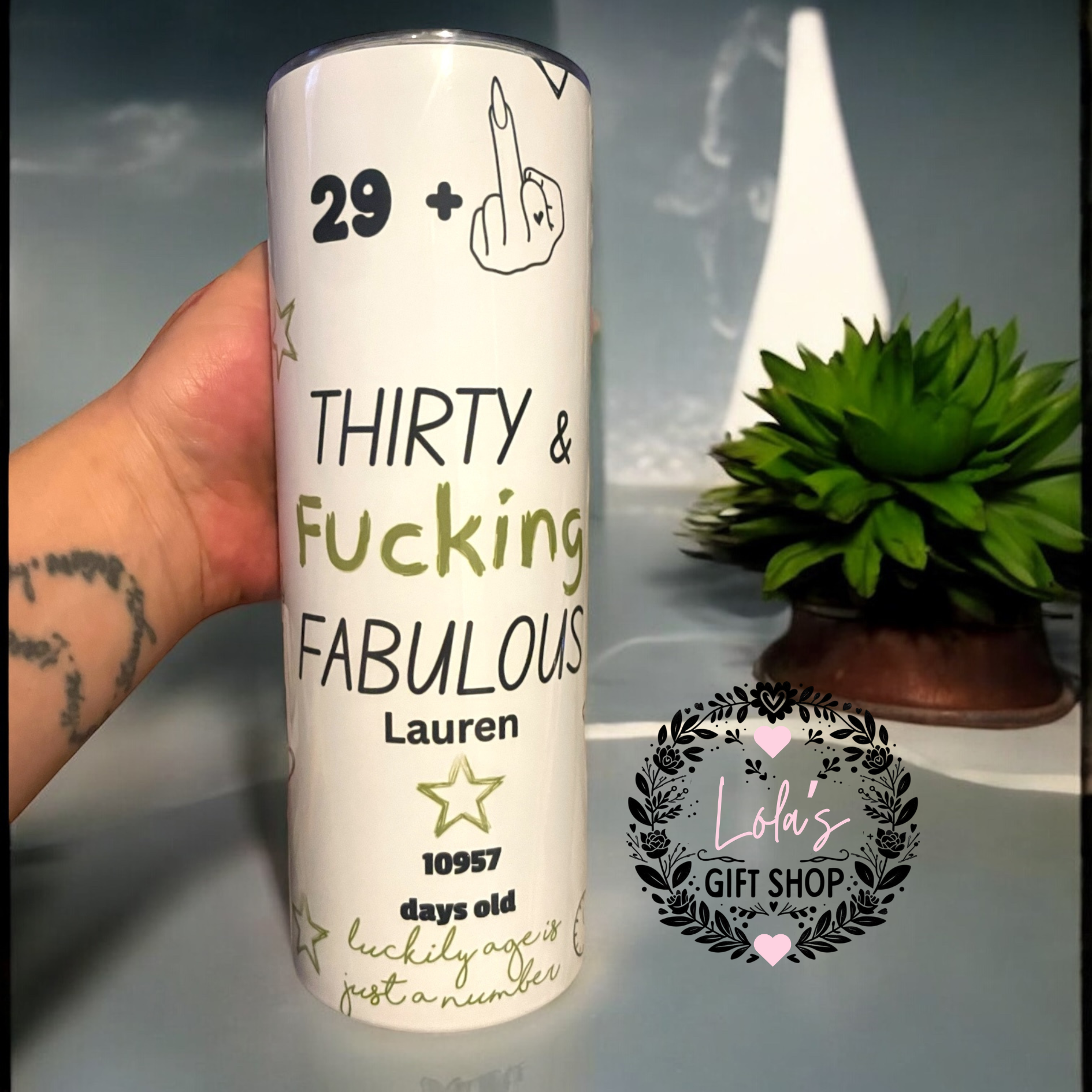Age and f**king fabulous personalised tumbler 20oz