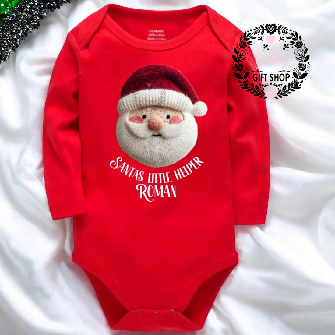 Santa helper long sleeve body suits