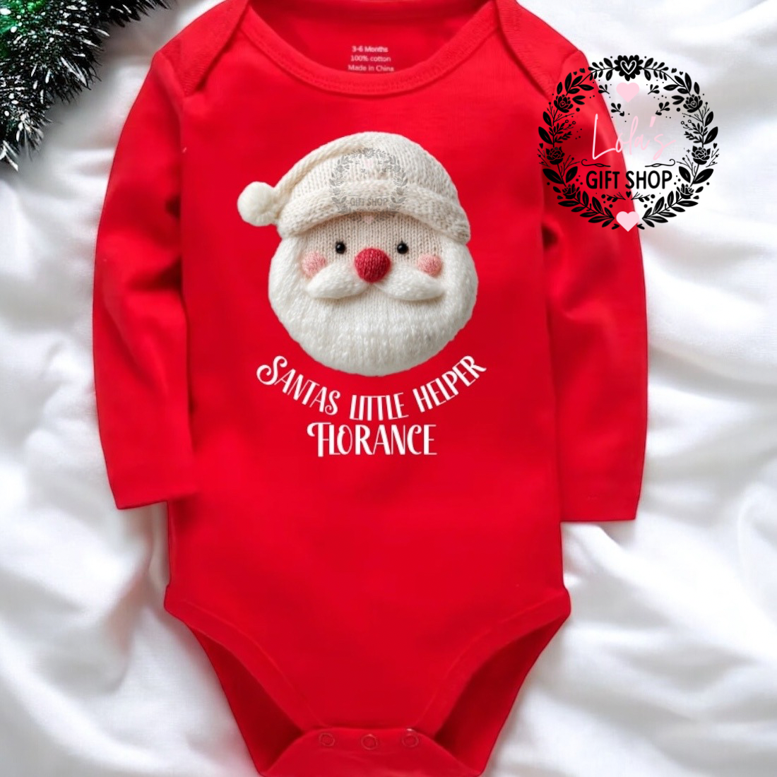 Santa helper long sleeve body suits