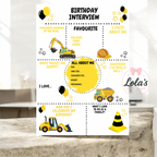 A4 birthday interview boards