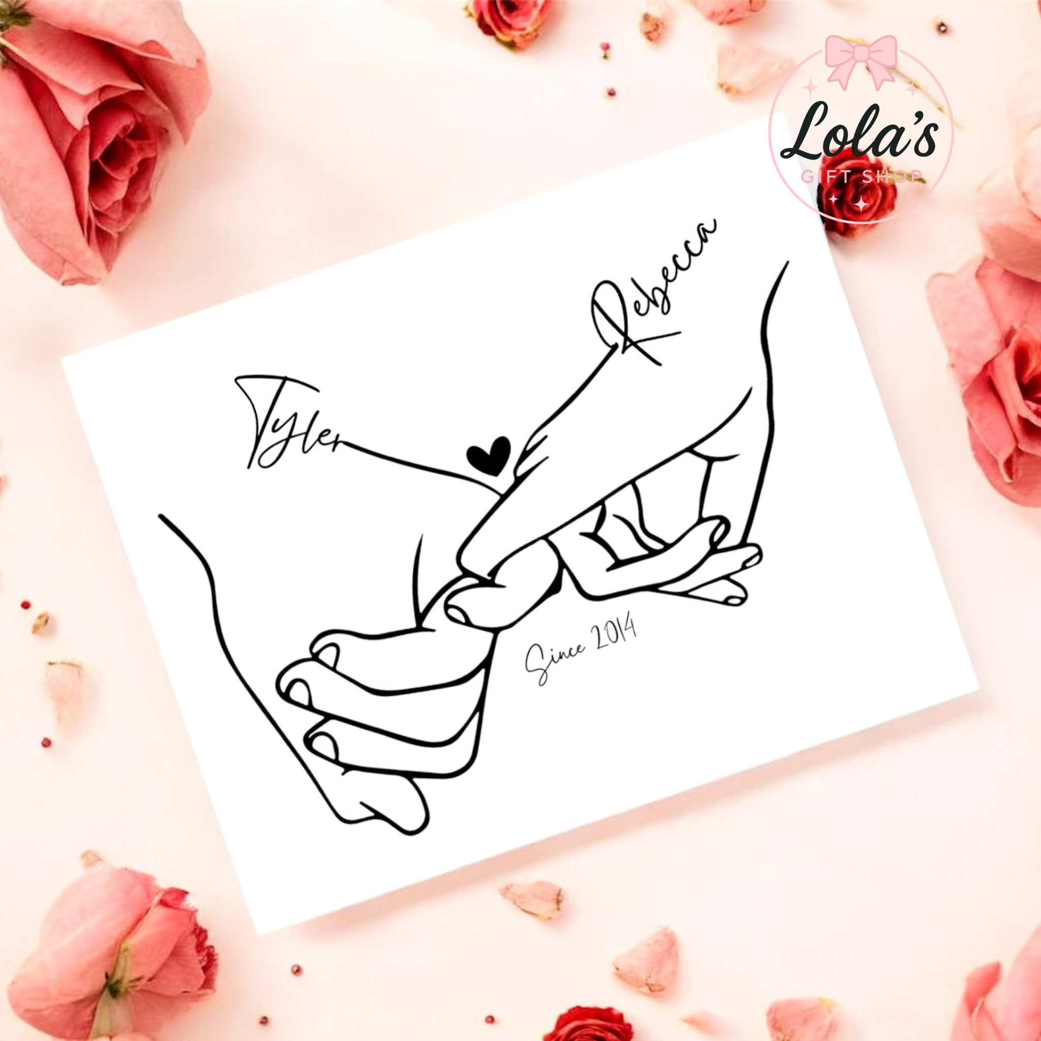 A4 personalised hands print