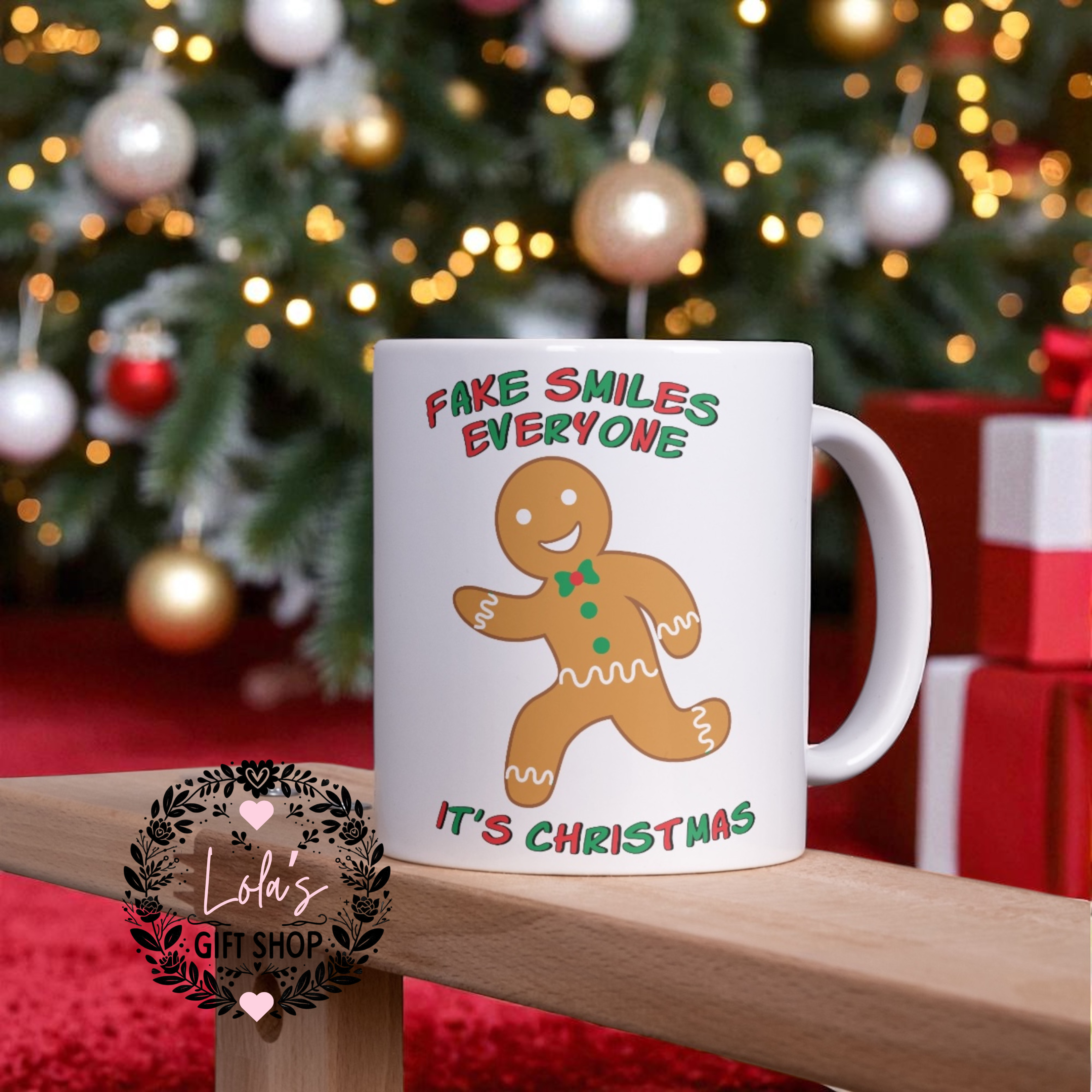 Fake smile it’s Christmas 11oz mug