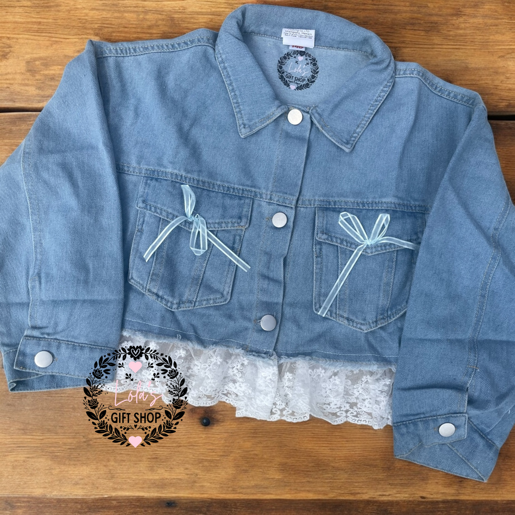 Lace personalised denim jacket