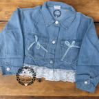 Lace personalised denim jacket