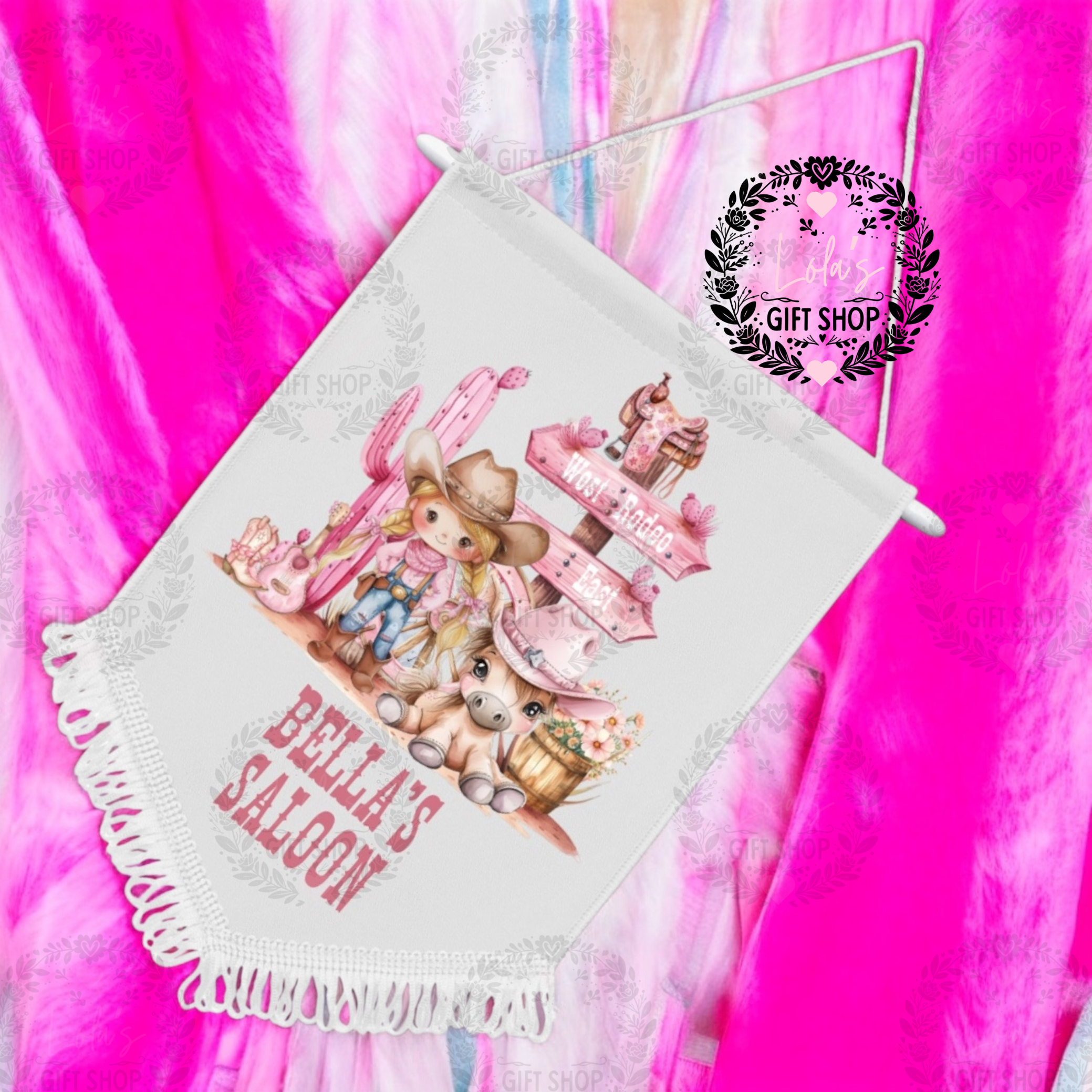 Yeehaw saloon Fabric wall pendent