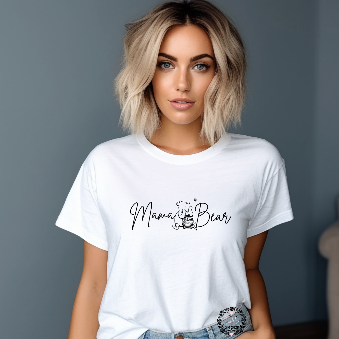 Mama bear white Tshirt