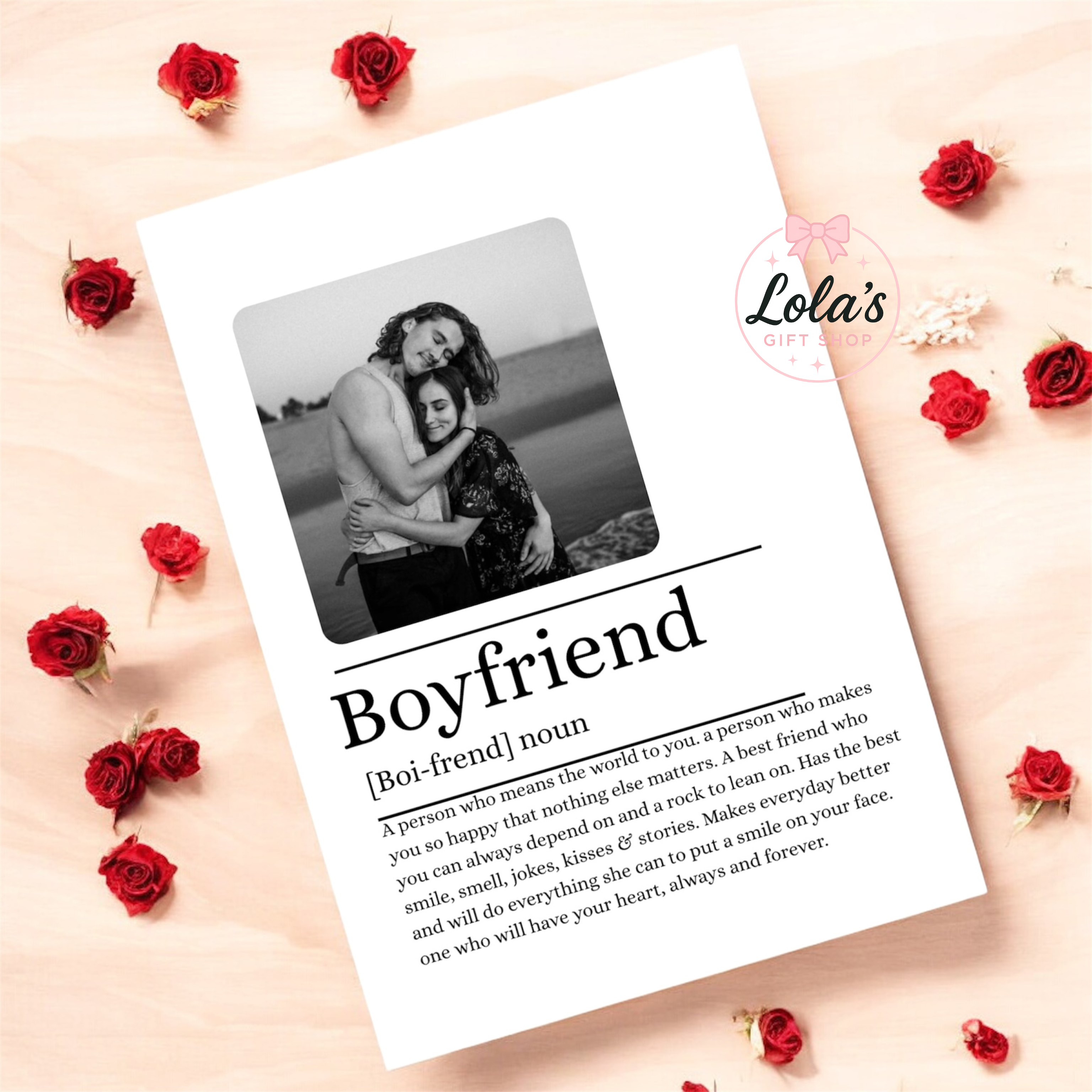 A4 boyfriend definition personalised photo print