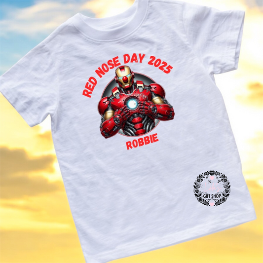 Red nose iron robot Tshirt